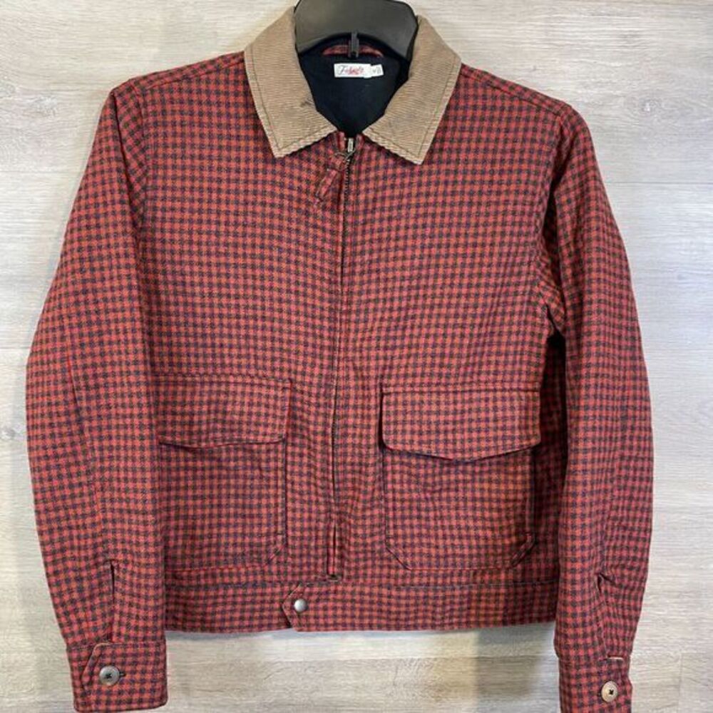 Faherty Red/orange check Bomber Jacket